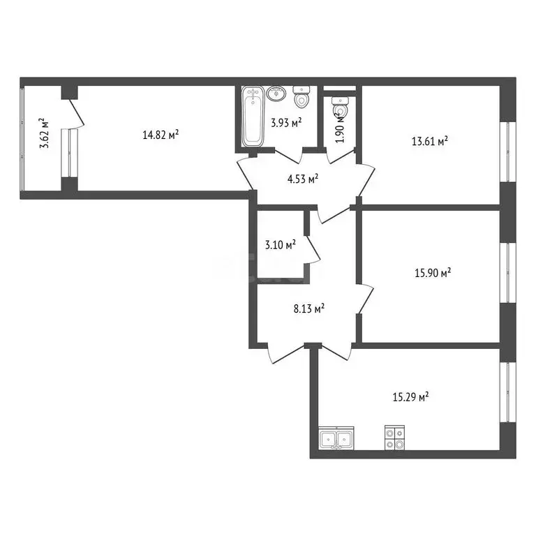 3-комнатная квартира: Тюмень, улица Фармана Салманова, 12 (81 м) - Фото 1