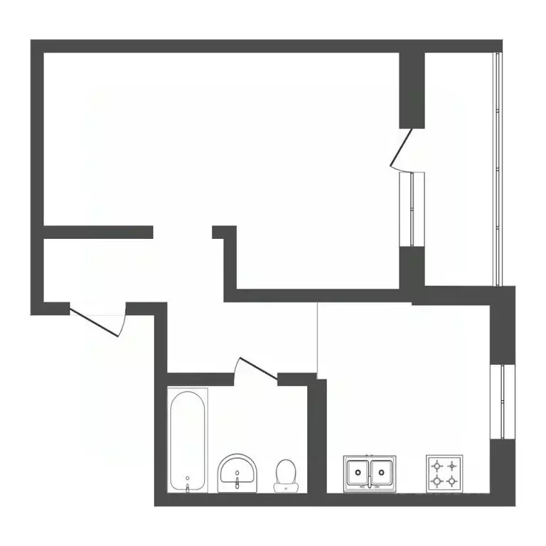 1-к кв. Тюменская область, Тюмень Солнечный проезд, 22 (40.4 м) - Фото 2