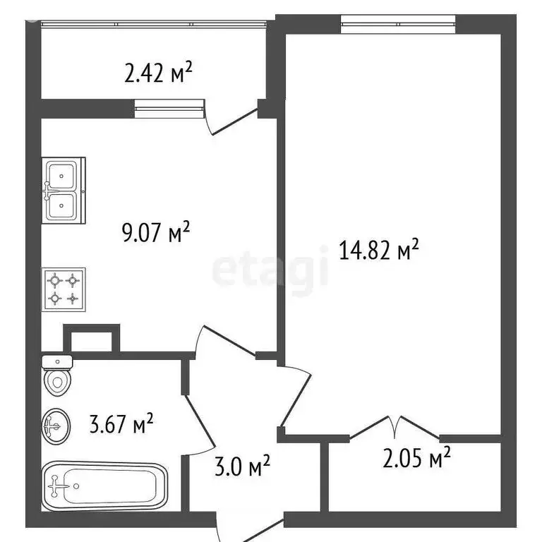 1-комнатная квартира: Бугры, Тихая улица, 13к3 (31.5 м) - Фото 1