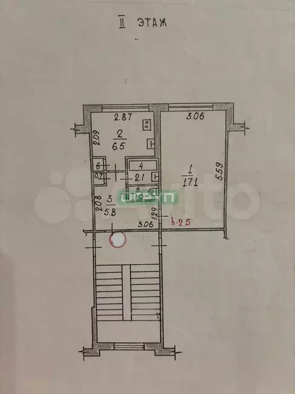 1-к. квартира, 33,2 м, 2/5 эт. - Фото 0