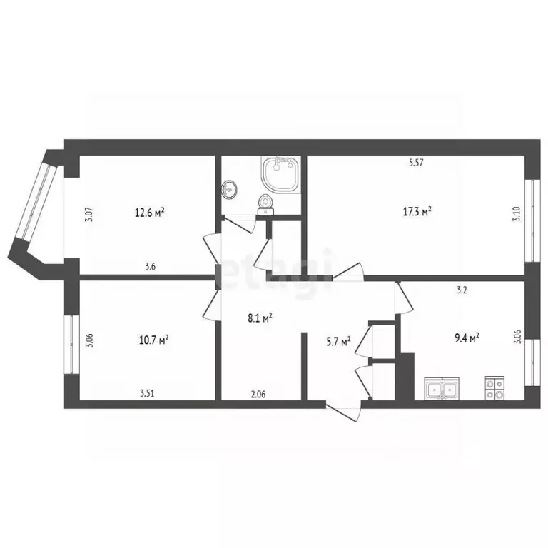 3-к кв. Камчатский край, Петропавловск-Камчатский ул. Карбышева, 14/2 ... - Фото 1