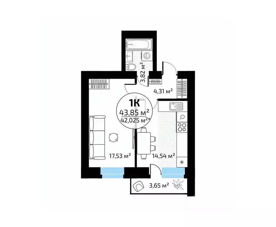 1-к кв. Самарская область, Самара пос. Мехзавод, Новая Самара мкр,  ... - Фото 1