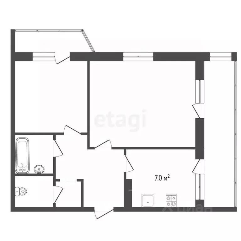 2-к кв. Севастополь ул. Гавена, 14А (49.8 м) - Фото 2