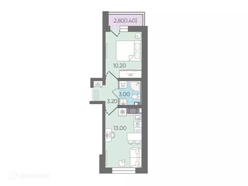 Продаётся 1-к квартира, 30.8 м - Фото 0