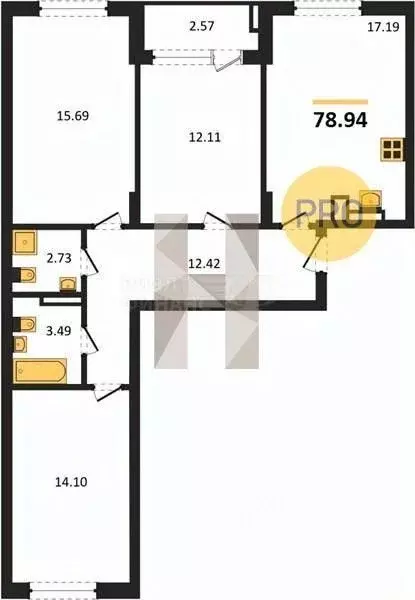 2-к кв. Калининградская область, Калининград Батальная ул., 65Б (56.69 ... - Фото 0