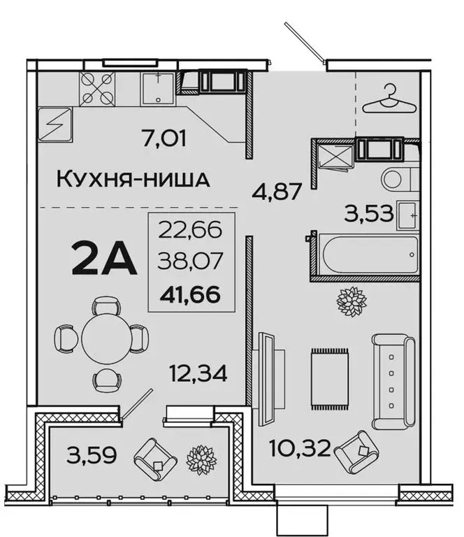 2-комнатная квартира: Пенза, улица Баталина, 31 (41.66 м) - Фото 0