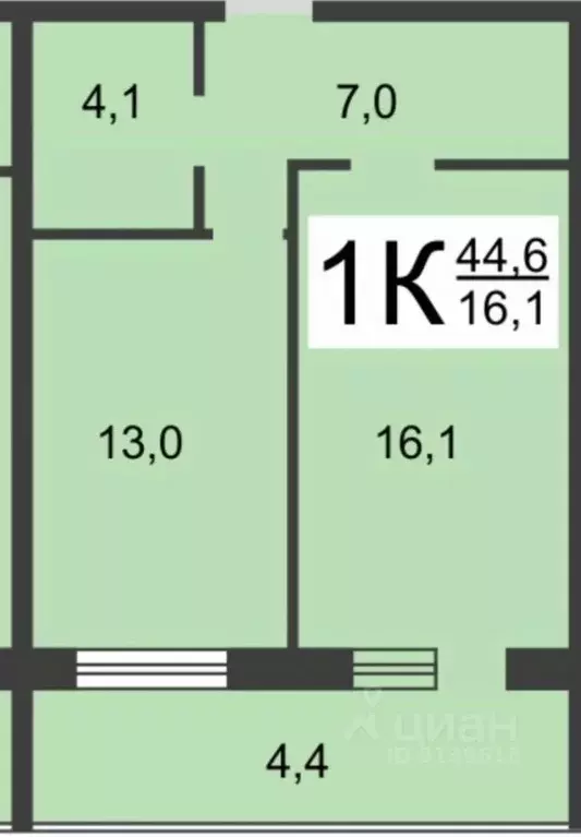 1-к кв. Нижегородская область, Нижний Новгород Казанское ш., 9 (48.0 ... - Фото 2