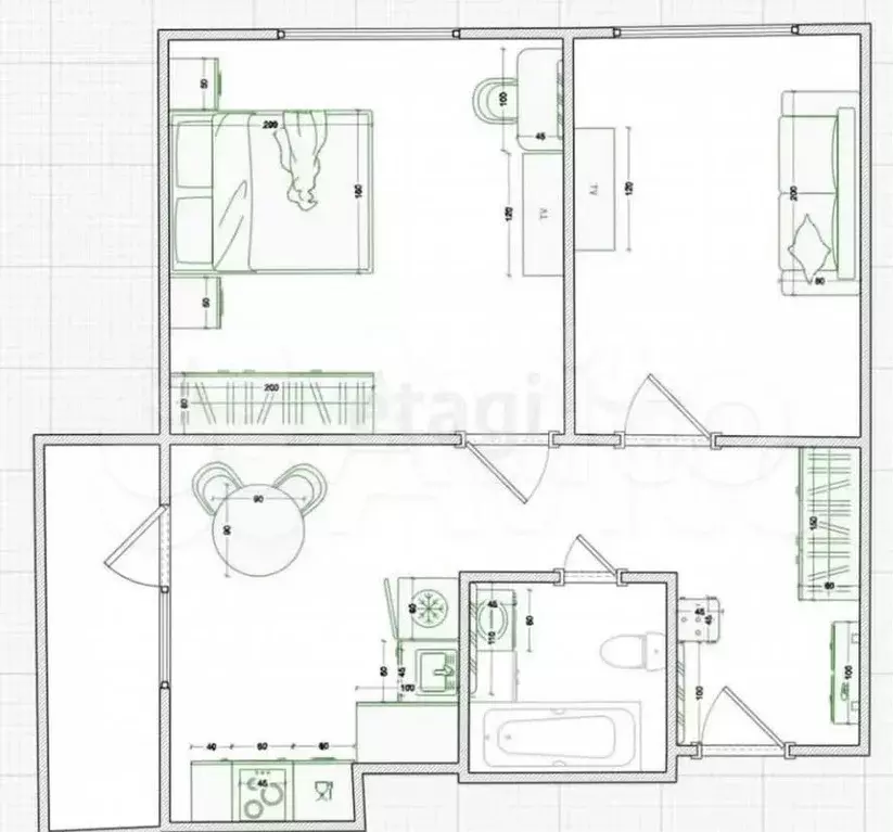 2-к. квартира, 50 м, 6/10 эт. - Фото 1