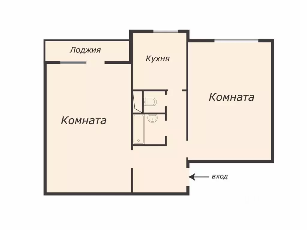 2-к кв. Московская область, Химки Куркинское ш., 7 (44.7 м) - Фото 1