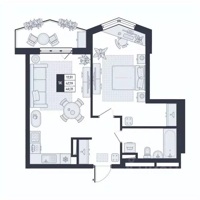 1-к кв. Белгородская область, Старый Оскол Садовые Кварталы мкр,  ... - Фото 1