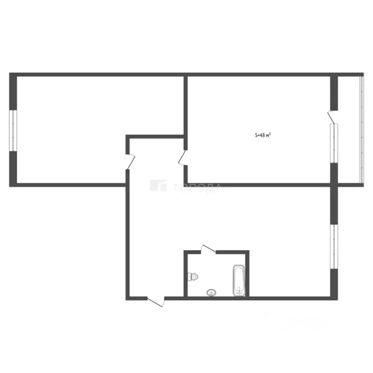 2-к кв. Алтайский край, Барнаул ул. Георгия Исакова, 246 (48.0 м) - Фото 1