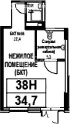 Помещение свободного назначения (34.7 м) - Фото 1