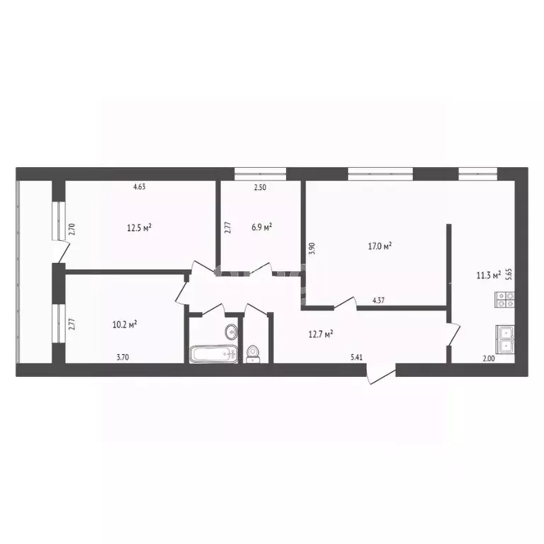 3-к кв. Вологодская область, Вологда Новгородская ул., 3 (74.1 м) - Фото 2