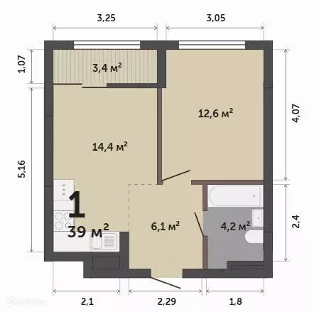 Продаётся 1-к квартира, 39 м - Фото 0