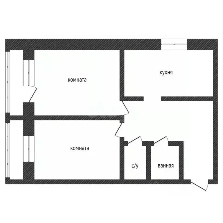 2-к кв. Курганская область, Курган Пролетарская ул., 42 (44.6 м) - Фото 2