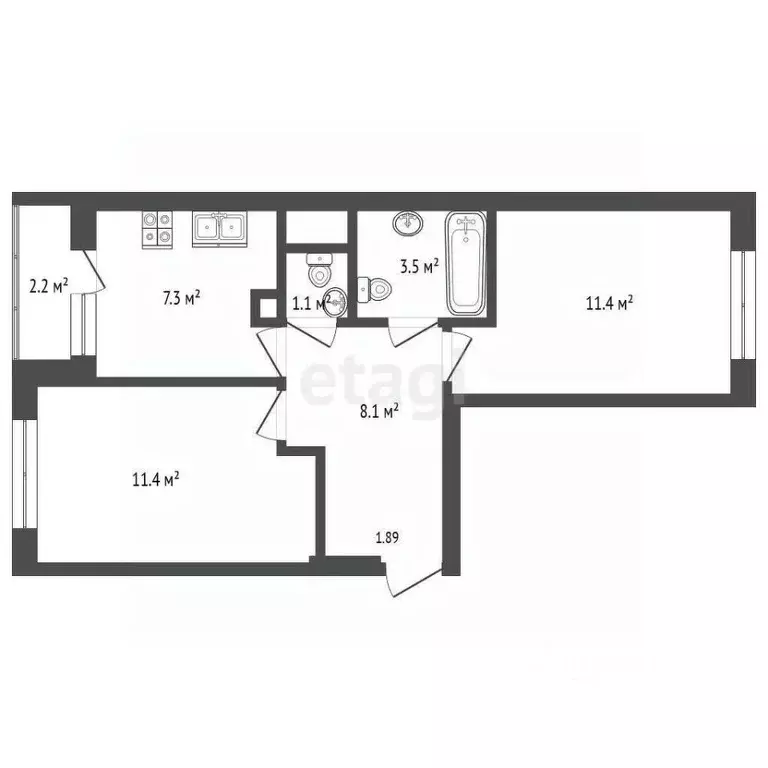 2-к кв. Московская область, Одинцовский городской округ, д. Солманово, ... - Фото 2