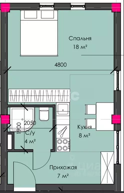 1-к кв. Крым, Симферополь ул. Батурина, 13 (37.0 м) - Фото 1