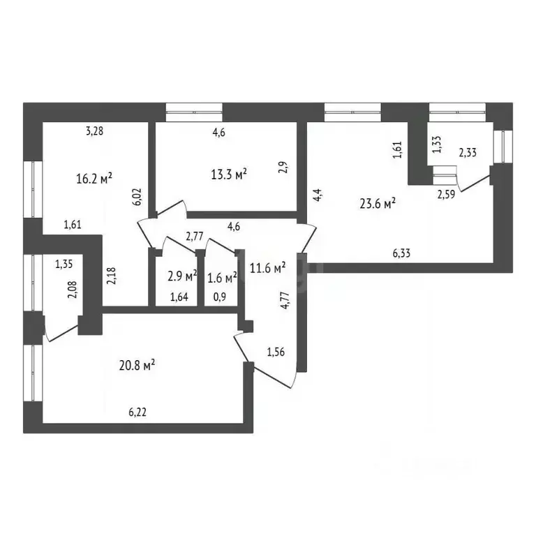 3-к кв. Саха (Якутия), Алдан ул. Кузнецова, 26/2 (90.0 м) - Фото 1