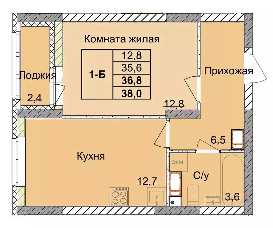 1-к кв. Нижегородская область, Нижний Новгород 1-я Оранжерейная ул. ... - Фото 0