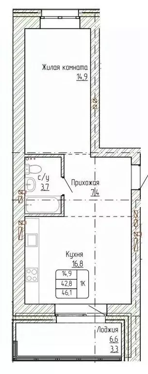 1-к кв. Алтайский край, Новоалтайск ул. Титова, 6 (46.1 м) - Фото 0