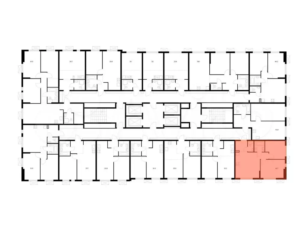 2-к. квартира, 48,7 м, 23/24 эт. - Фото 0