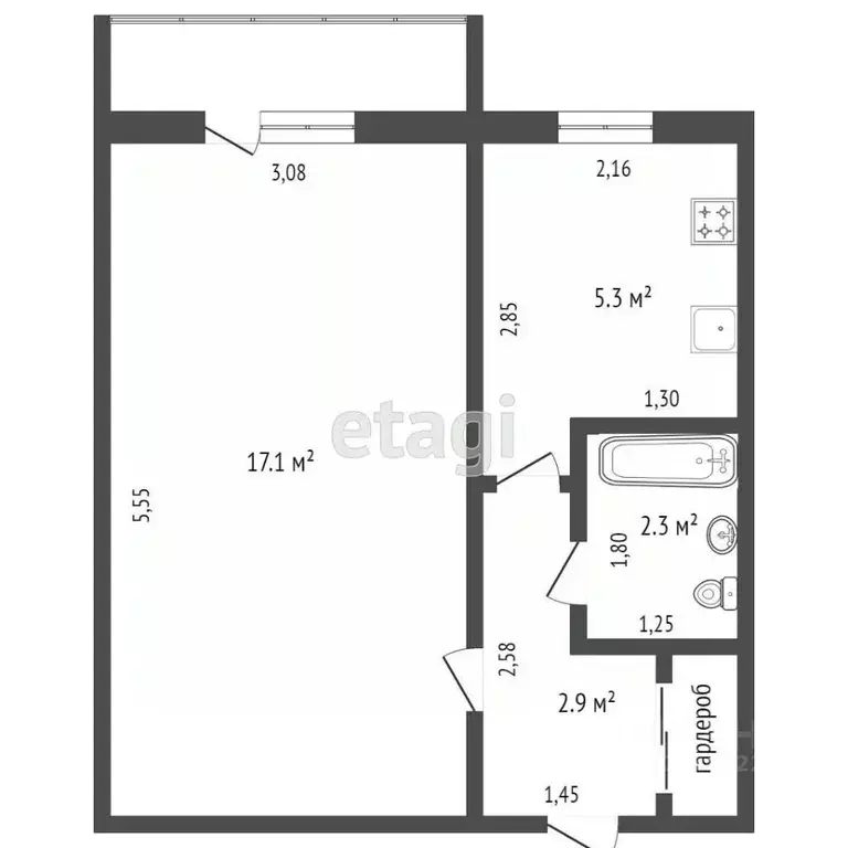 1-к кв. тверская область, ржев ул. свердлова, 56 (31.0 м) - Фото 1