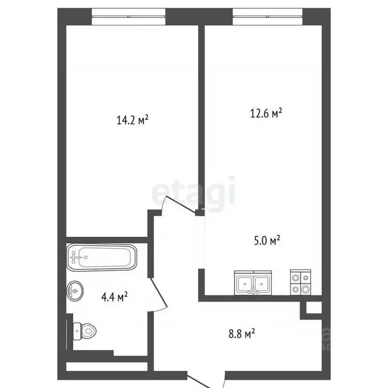 2-к кв. Московская область, Красногорск Спутник жилой комплекс, 19 ... - Фото 2