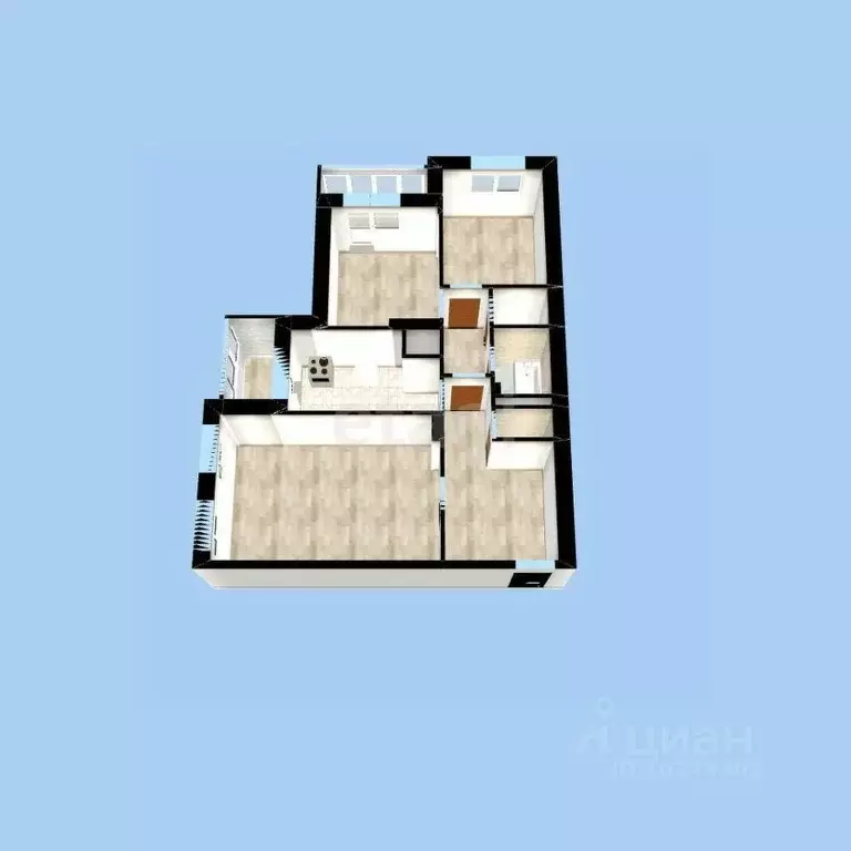 3-к кв. Башкортостан, Уфа Бакалинская ул., 25 (97.0 м) - Фото 1