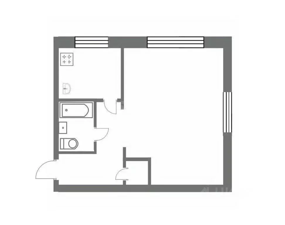 1-к кв. Тульская область, Узловая Заводская ул., 16 (34.5 м) - Фото 1