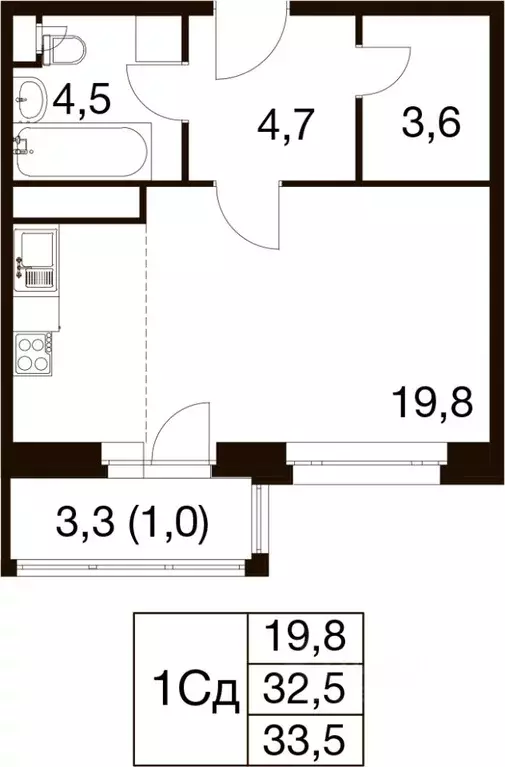 Студия Московская область, Балашиха Гагарина мкр, ул. Проектная, 4 ... - Фото 1