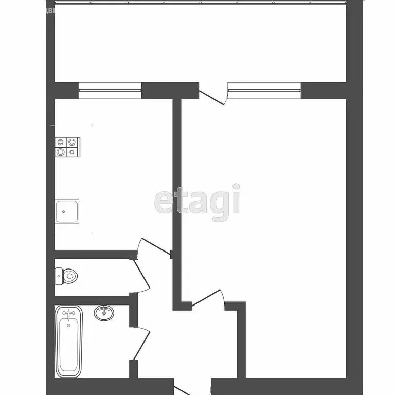 1-комнатная квартира: Тюмень, улица Домостроителей, 12А (35 м) - Фото 1