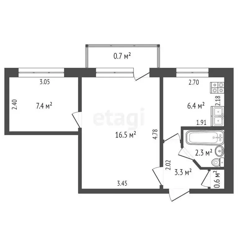 2-комнатная квартира: Саранск, улица Володарского, 92 (37 м) - Фото 0