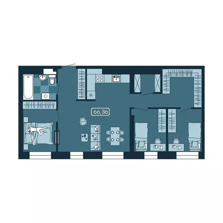 4-к кв. Приморский край, Владивосток ул. Борисенко (66.36 м) - Фото 1