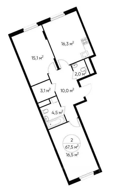 2-к кв. Москва Переделкино Ближнее мкр, 18-й кв-л,  (67.5 м) - Фото 0