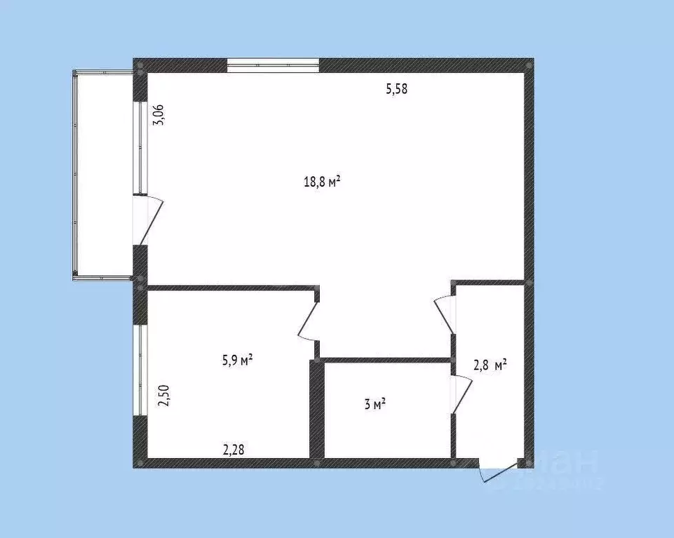 1-к кв. Башкортостан, Уфа ул. Кирова, 99 (30.5 м) - Фото 2