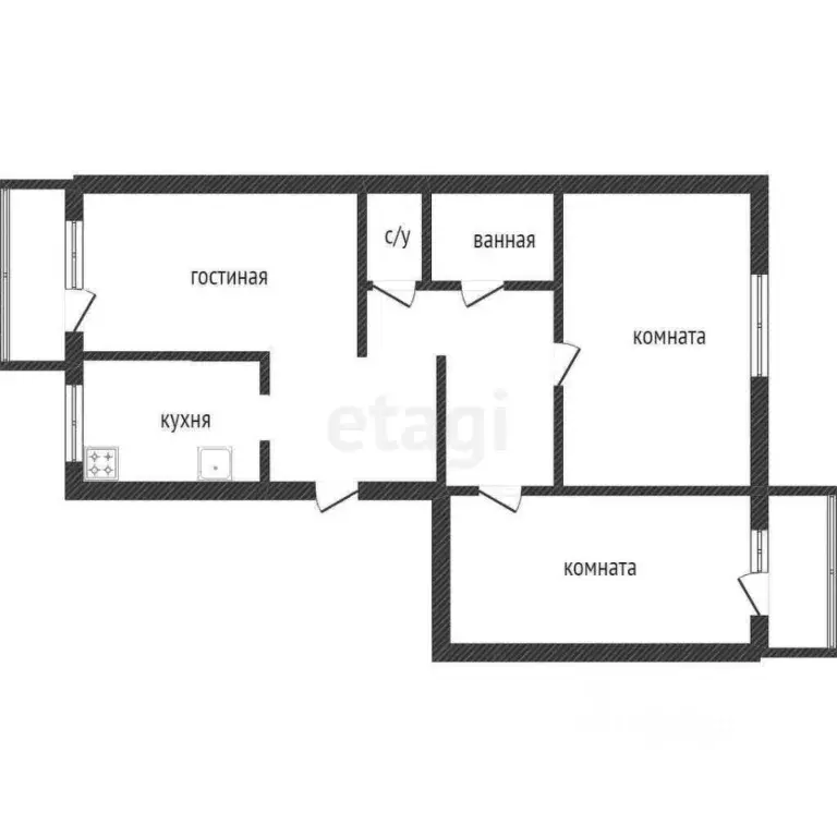 3-к кв. Калужская область, Калуга городской округ, д. Мстихино ул. ... - Фото 2