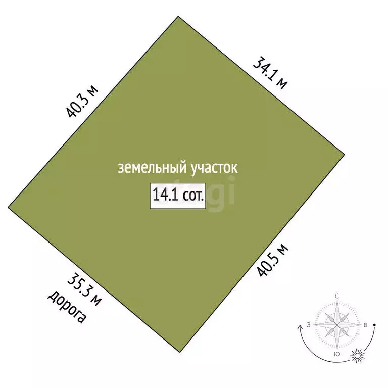 Участок в деревня Лихун, Атласная улица (14.1 м) - Фото 1