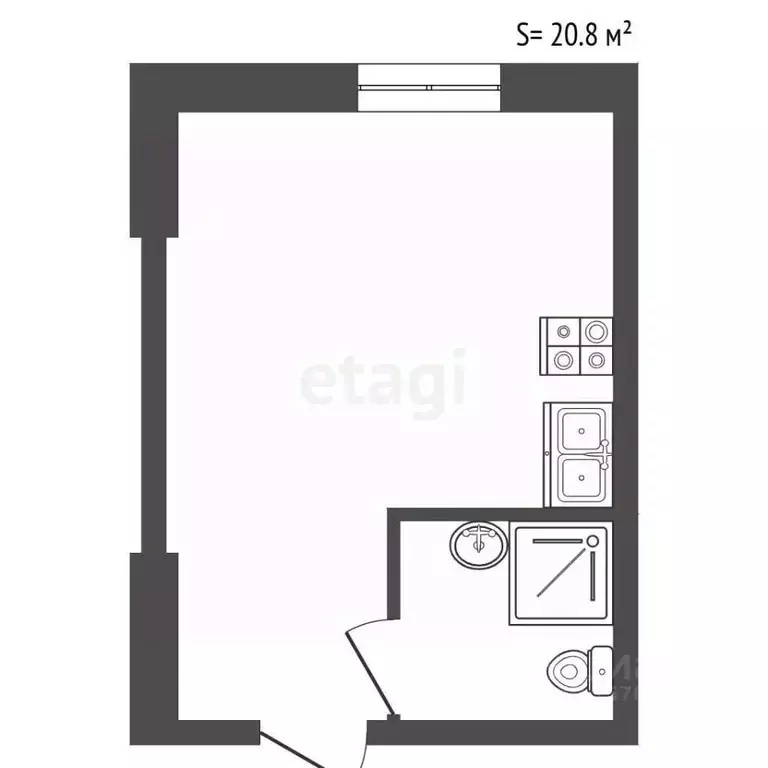 Студия Санкт-Петербург пер. Майков, 4а (20.8 м) - Фото 2