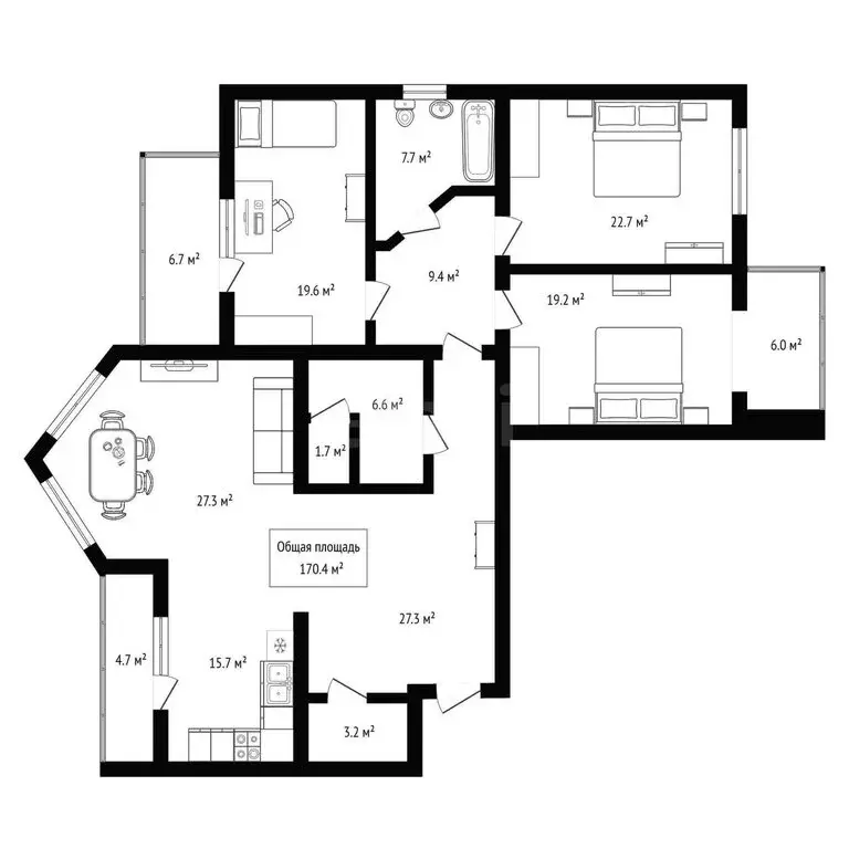4-комнатная квартира: Бердск, Изумрудный городок, 10 (170.4 м) - Фото 1