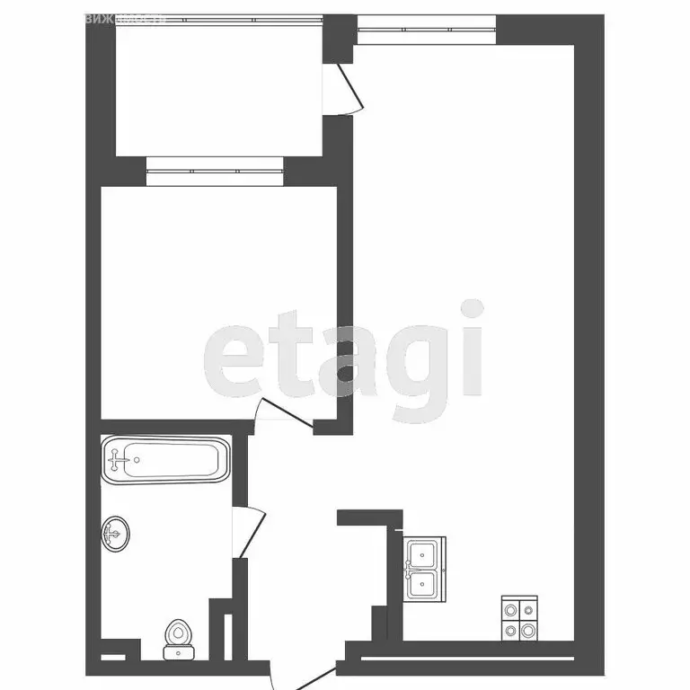 1-комнатная квартира: Тюмень, Краснооктябрьская улица, 6 (40.59 м) - Фото 0