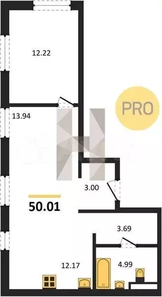 1-к. квартира, 50 м, 14/24 эт. - Фото 0