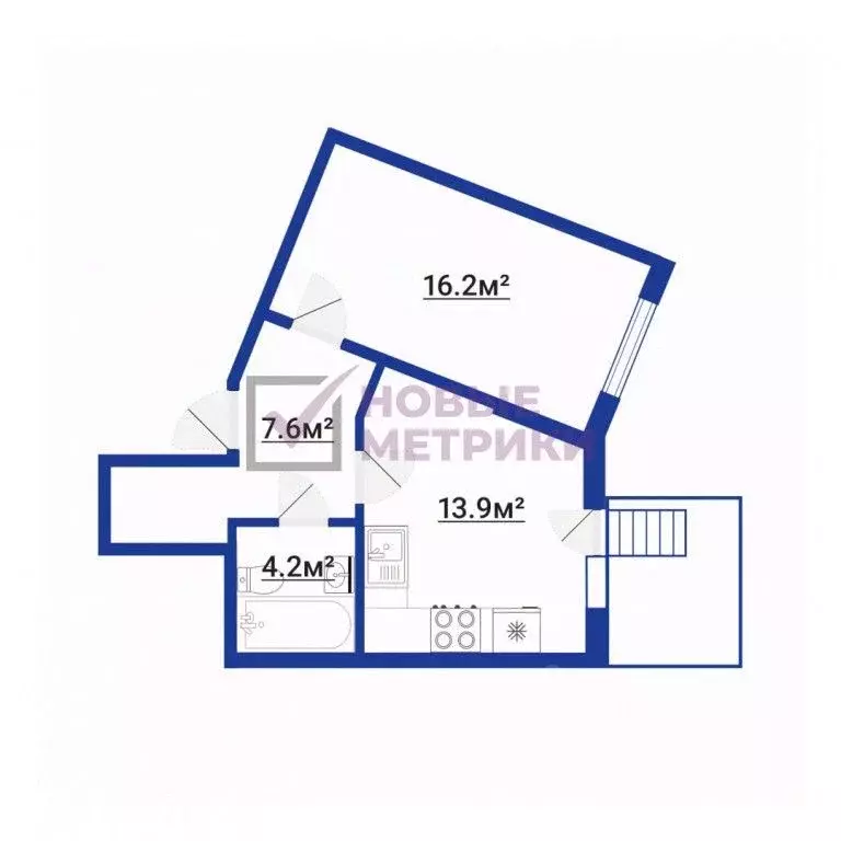 1-к кв. Санкт-Петербург просп. Юнтоловский, 49к1 (41.9 м) - Фото 2