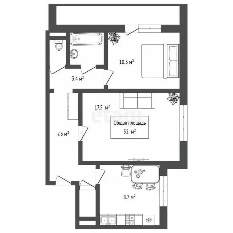 2-к кв. Новосибирская область, Новосибирск ул. Пархоменко, 112 (52.0 ... - Фото 1