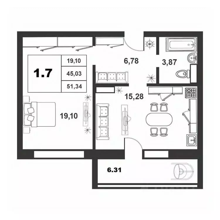 1-к кв. Новгородская область, Великий Новгород ул. Якова Павлова, 15 ... - Фото 1