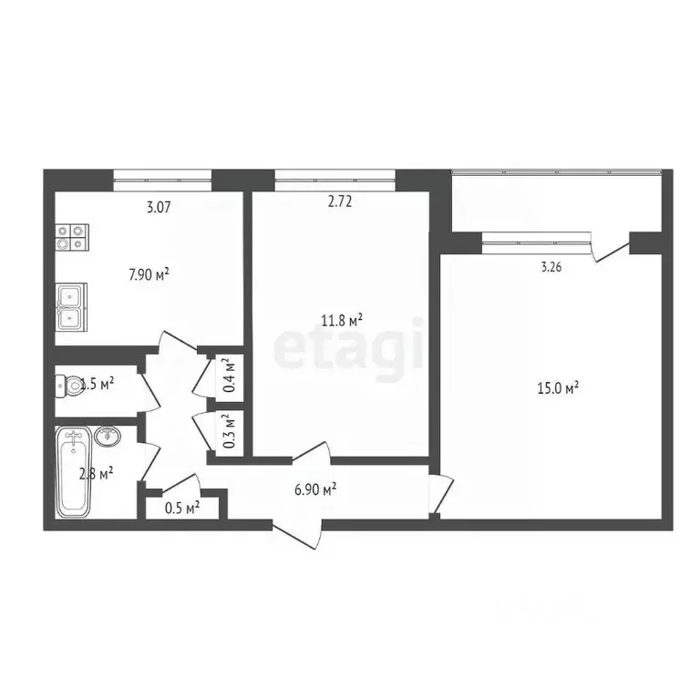 2-к кв. Коми, Усинск ул. Ленина, 19 (47.1 м) - Фото 1