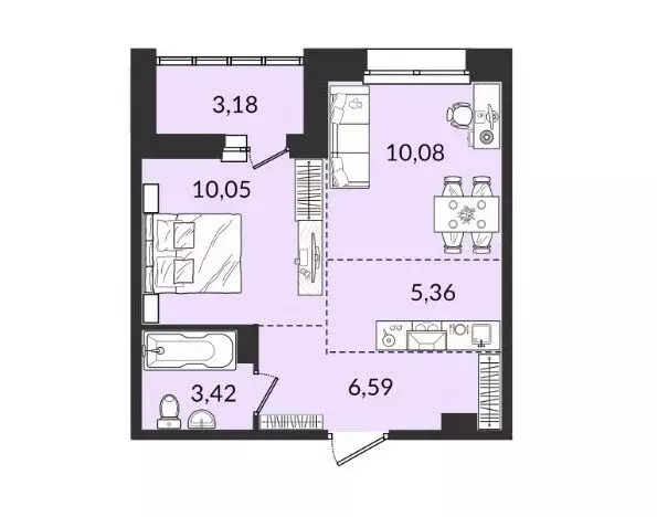 1-комнатная квартира: Иркутск, улица Ивана Кочубея, 2/4 (38.68 м) - Фото 0