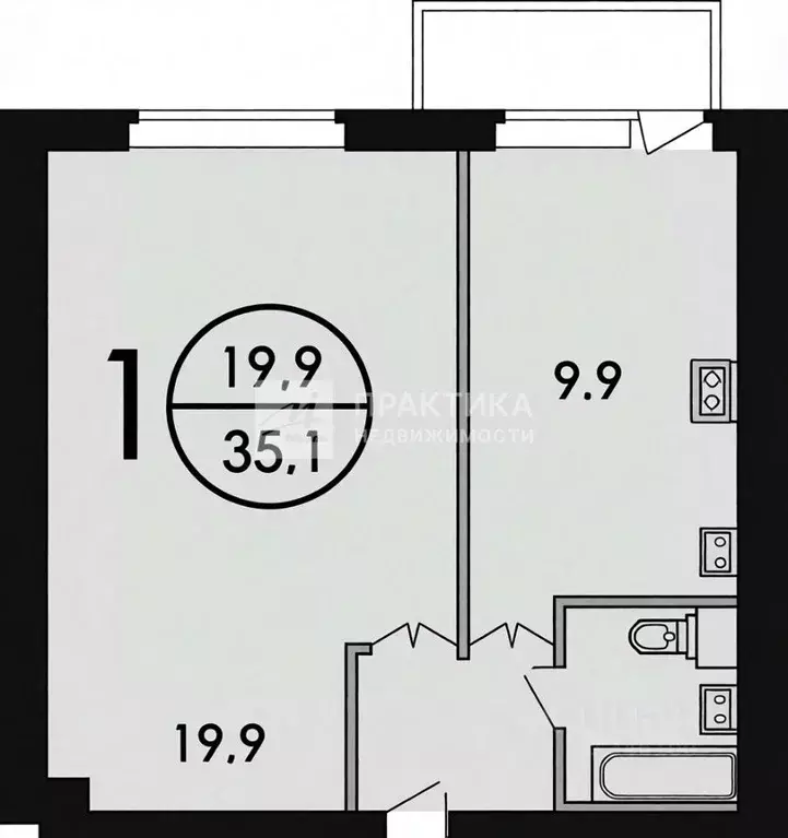 1-к кв. Москва Кленовый бул., 19К1 (35.2 м) - Фото 2