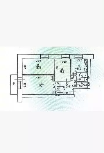 3-к. квартира, 51,3 м, 5/5 эт. - Фото 0