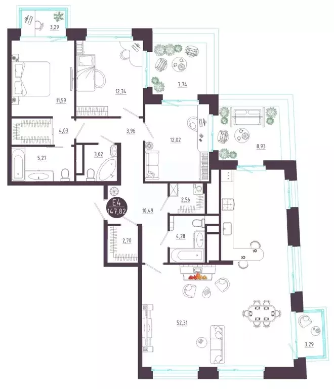3-к кв. Тульская область, Тула ул. Братьев Жабровых, 6 (147.82 м) - Фото 1