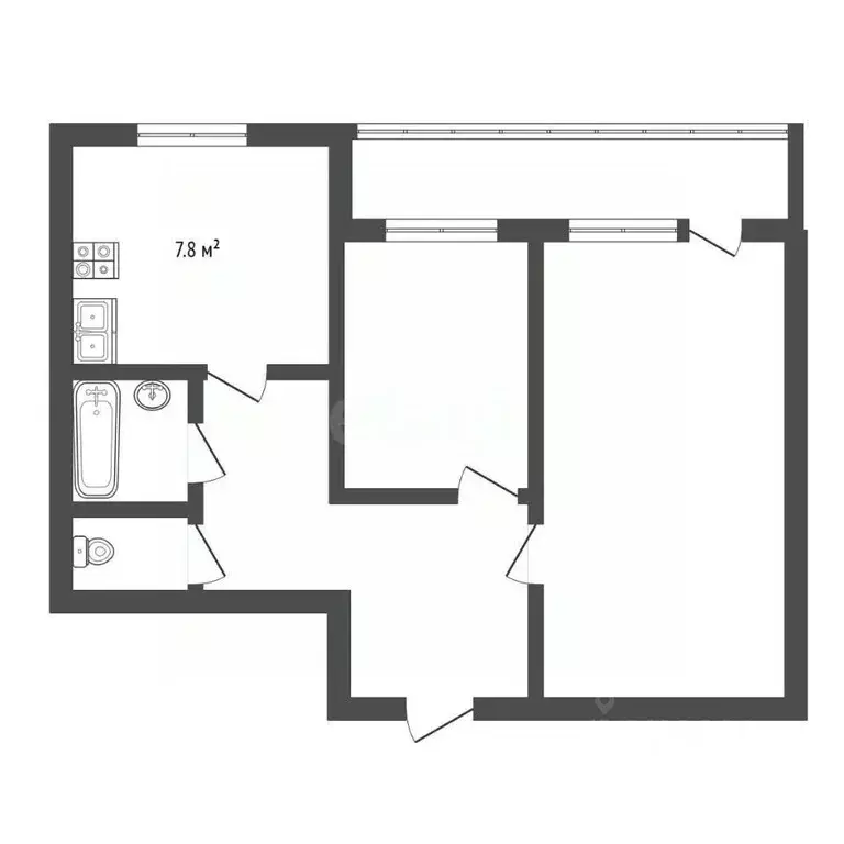 2-к кв. Санкт-Петербург Комендантский просп., 22К1 (52.1 м) - Фото 1